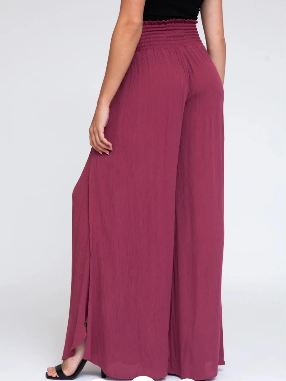 Front Wrap Wide Leg Pant - Brick - Picture 7 of 8